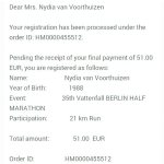 Mijn inschrijving voor de Berlijn halve marathon